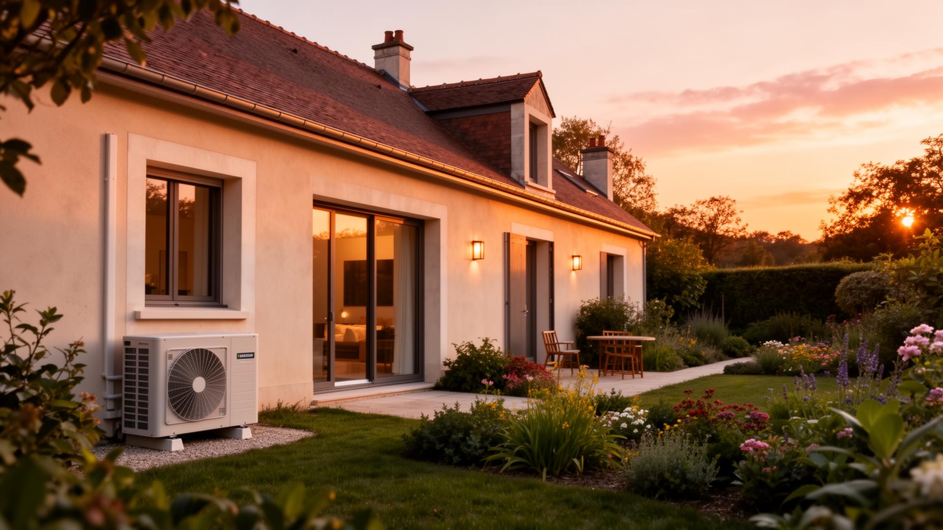 Maison équipée d'une pompe à chaleur air/eau